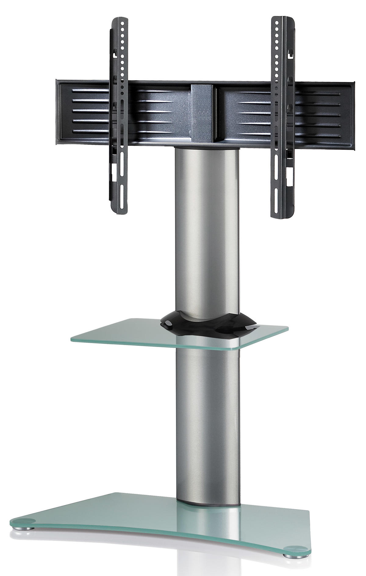 TV-Rack in Klar/Silberfarbe - Klar/Silberfarben, Konventionell, Glas/Metall (80/111/40cm) - MID.YOU