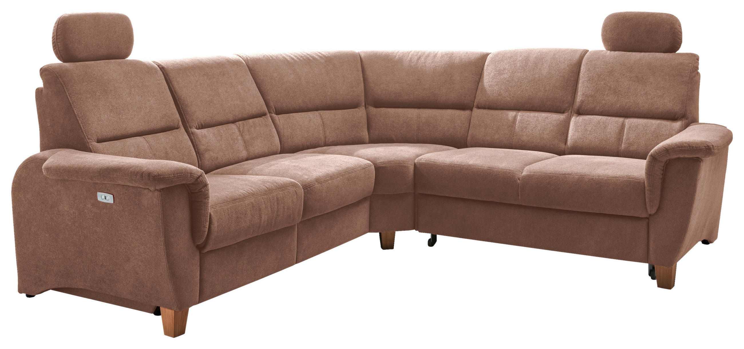 ECKSOFA  in Struktur Hellbraun  241/238 cm  - Wildeiche/Hellbraun, KONVENTIONELL, Holz/Textil (241/238cm) - Livetastic