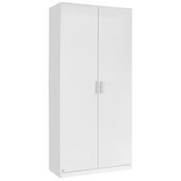 DREHTÜRENSCHRANK 91/210/54 cm 2-türig  - Weiß Hochglanz/Alufarben, Design, Holzwerkstoff/Kunststoff (91/210/54cm) - Carryhome
