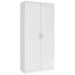 DREHTÜRENSCHRANK 91/210/54 cm 2-türig  - Weiß Hochglanz/Alufarben, Design, Holzwerkstoff/Kunststoff (91/210/54cm) - Carryhome