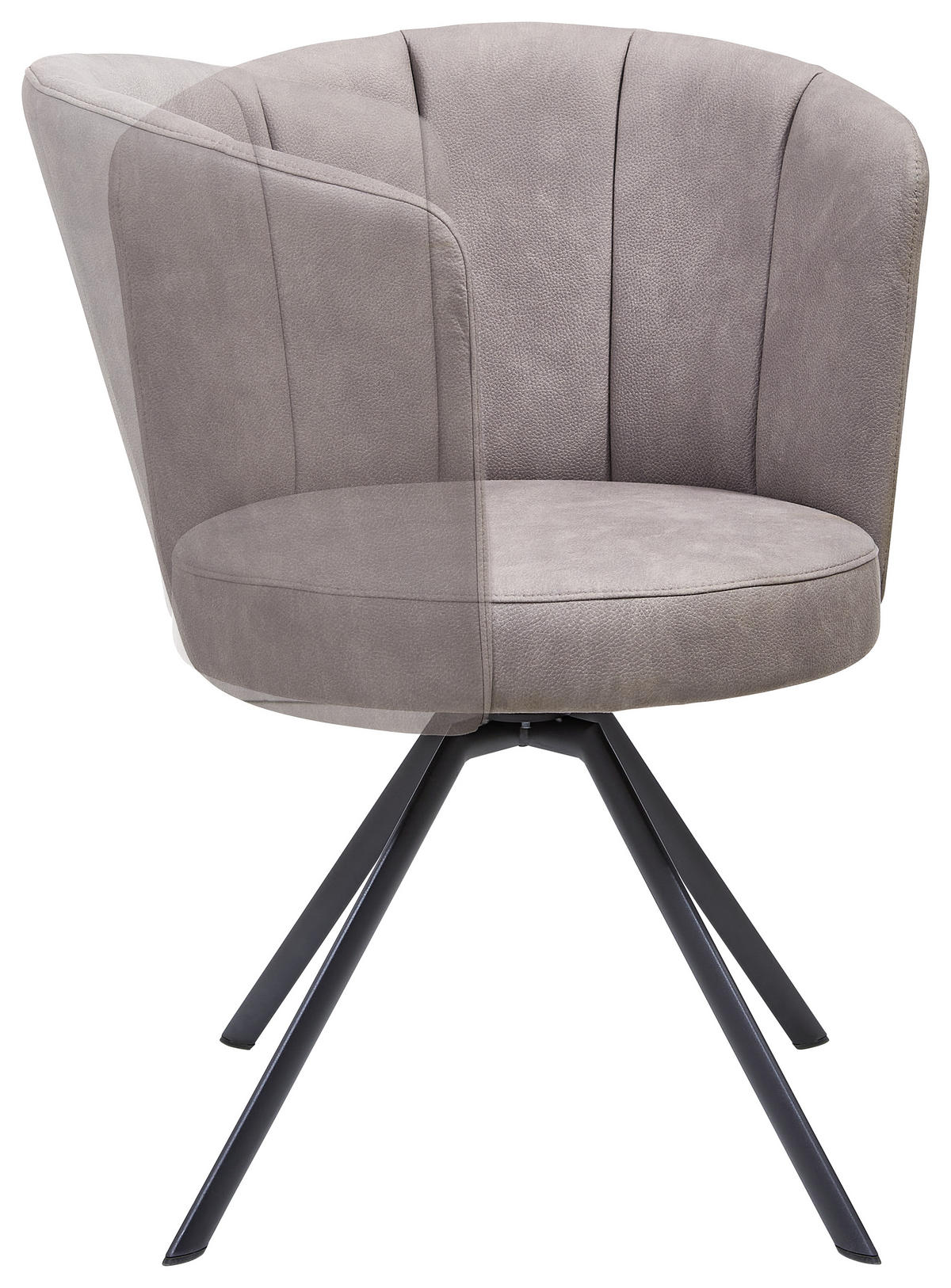 STUHL  in Stahl Mikrofaser Metall, Textil  - Anthrazit/Grau, Design, Textil/Metall (62/83/64cm) - Venjakob