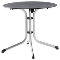 GARTENKLAPPTISCH 85/85/73 cm Metall, Kunststoff rund  - Schieferfarben/Graphitfarben, Basics, Kunststoff/Metall (85/85/73cm) - Sieger