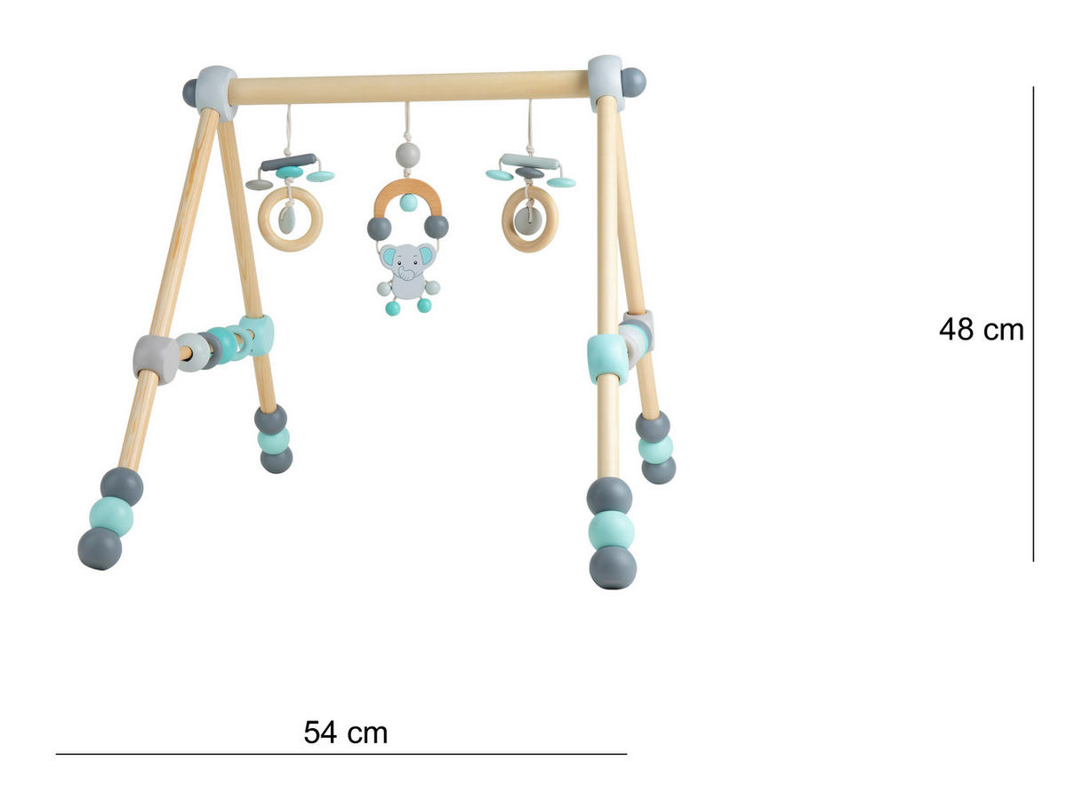 OBLOUK S HRAČKAMI - šedá/modrá, Trend, dřevo (54/64/55cm)