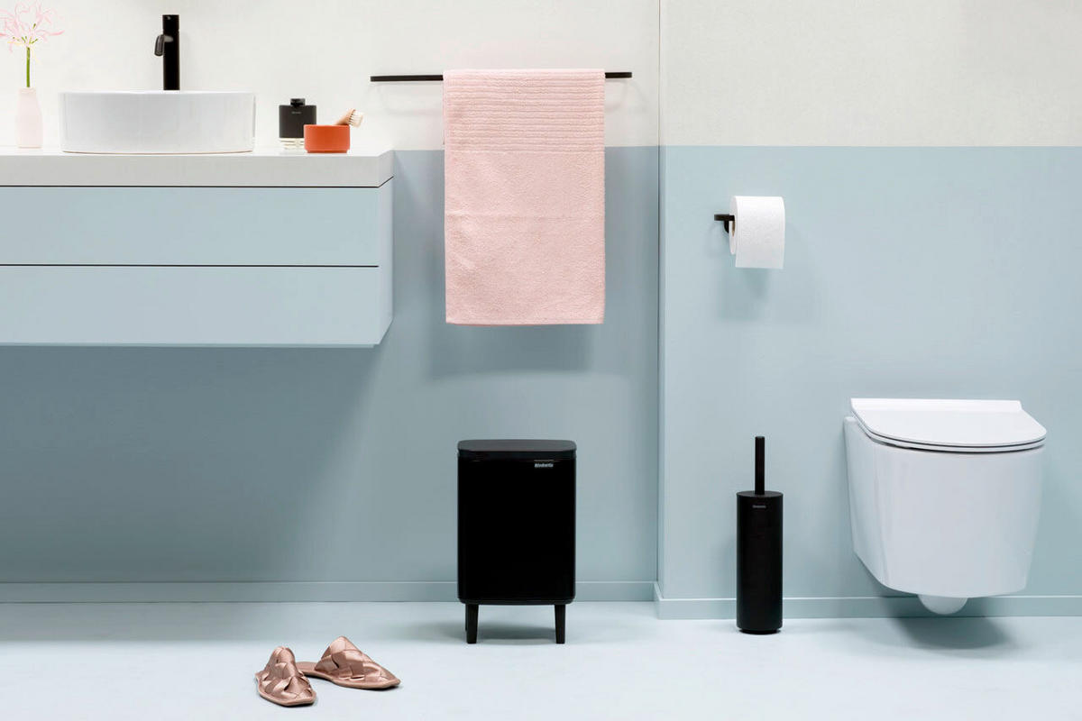 KOŠ ZA SMETI - črna, Basics, kovina (24.2/40/20.7cm) - Brabantia