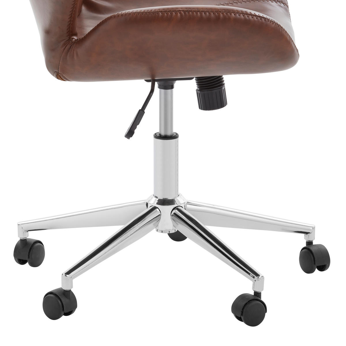 KANCELARIJSKA STOLICA  boja hroma, tamnobraon   - boja hroma/tamnobraon, Dizajnerski, metal/tekstil (59,5/91-101/62cm) - Hom`in
