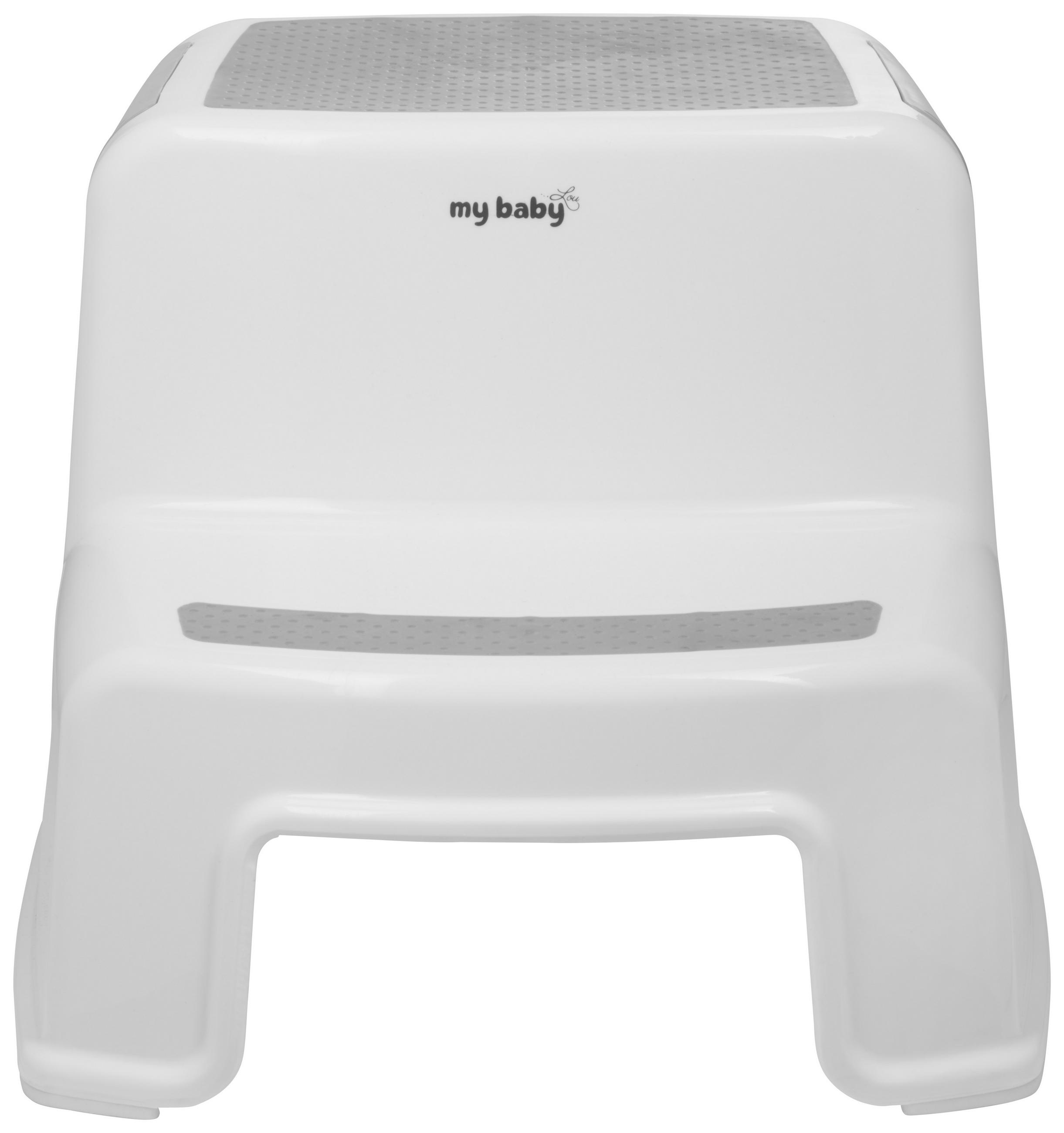 TRITTHOCKER BASIC GREY  - Weiß/Grau, Basics, Kunststoff (36/33/26,5cm) - My Baby Lou