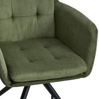 ARMLEHNSTUHL  in Eisen Webstoff, Cord, Samt  - Schwarz/Grün, LIFESTYLE, Textil/Metall (60/94/64cm) - MID.YOU