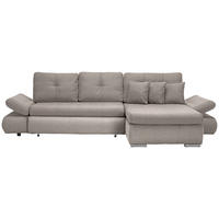 ECKSOFA Beige Webstoff  - Chromfarben/Beige, Design, Kunststoff/Textil (302/187cm) - Carryhome
