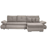 ECKSOFA  in Webstoff Beige  - Chromfarben/Beige, Design, Kunststoff/Textil (302/187cm) - Carryhome