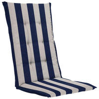 SESSELAUFLAGE Streifen  - Blau/Creme, Basics, Textil (123/5/50cm)