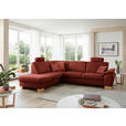 ECKSOFA in Mikrofaser Rot  - Wildeiche/Beige, KONVENTIONELL, Holz/Textil (236/286cm) - Voleo