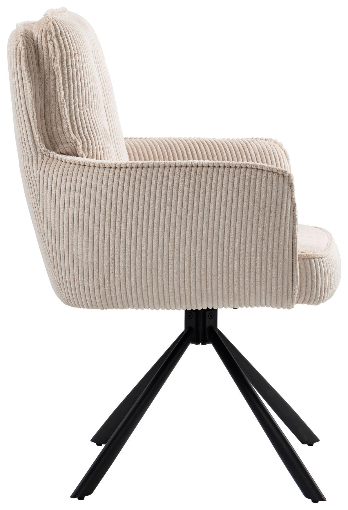 ARMLEHNSTUHL  in Eisen Cord  - Beige/Schwarz, Design, Textil/Metall (62/95/67cm) - Novel