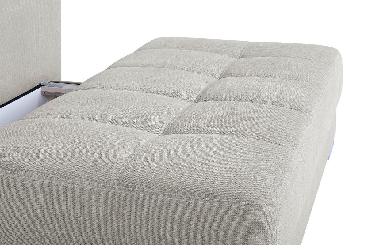SCHLAFSOFA  mit Webstoff Creme  - Chromfarben/Creme, Design, Kunststoff/Textil (200/90/110cm) - P & B