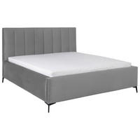 POLSTERBETT 180/200 cm, inkl. Lattenrost, Bettkasten,  in Grau  - Birkefarben/Schwarz, KONVENTIONELL, Holz/Textil (180/200cm) - Boxxx