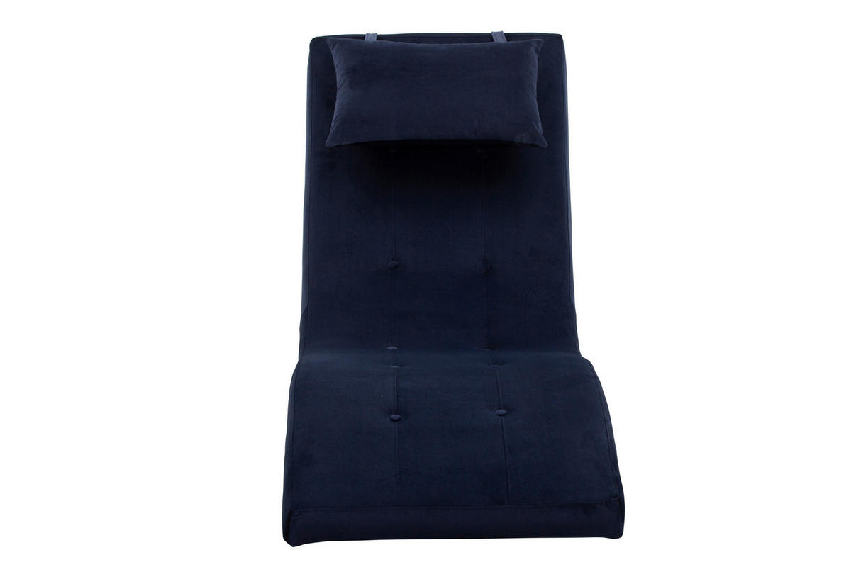 RELAXLIEGE in Samt Blau  - Blau/Silberfarben, MODERN, Textil/Metall (60/82/170cm) - Livetastic