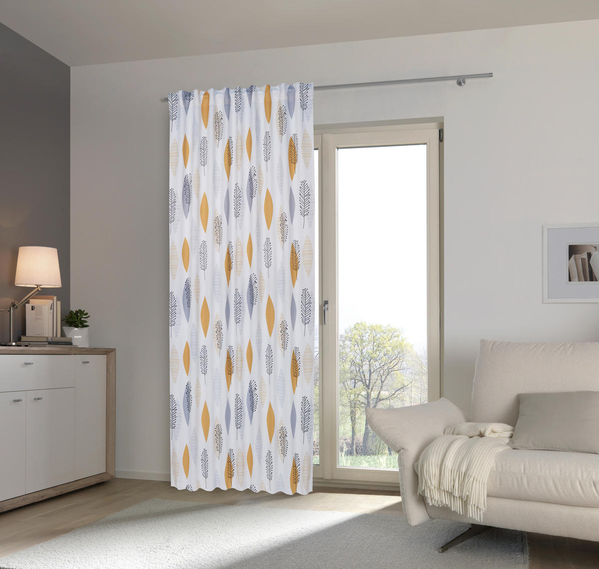 SÖTÉTÍTŐFÜGGÖNY blackout (fényzáró)  - sárga, Konventionell, textil (135/245cm) - Esposa