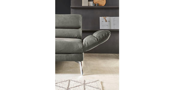 ECKSOFA in Mikrofaser Graphitfarben  - Chromfarben/Graphitfarben, Design, Textil/Metall (273-327/176-217cm) - Dieter Knoll