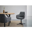 ARMLEHNSTUHL  in Eisen Webstoff  - Dunkelgrau/Schwarz, Design, Textil/Metall (61,5/86,5/64cm) - Novel