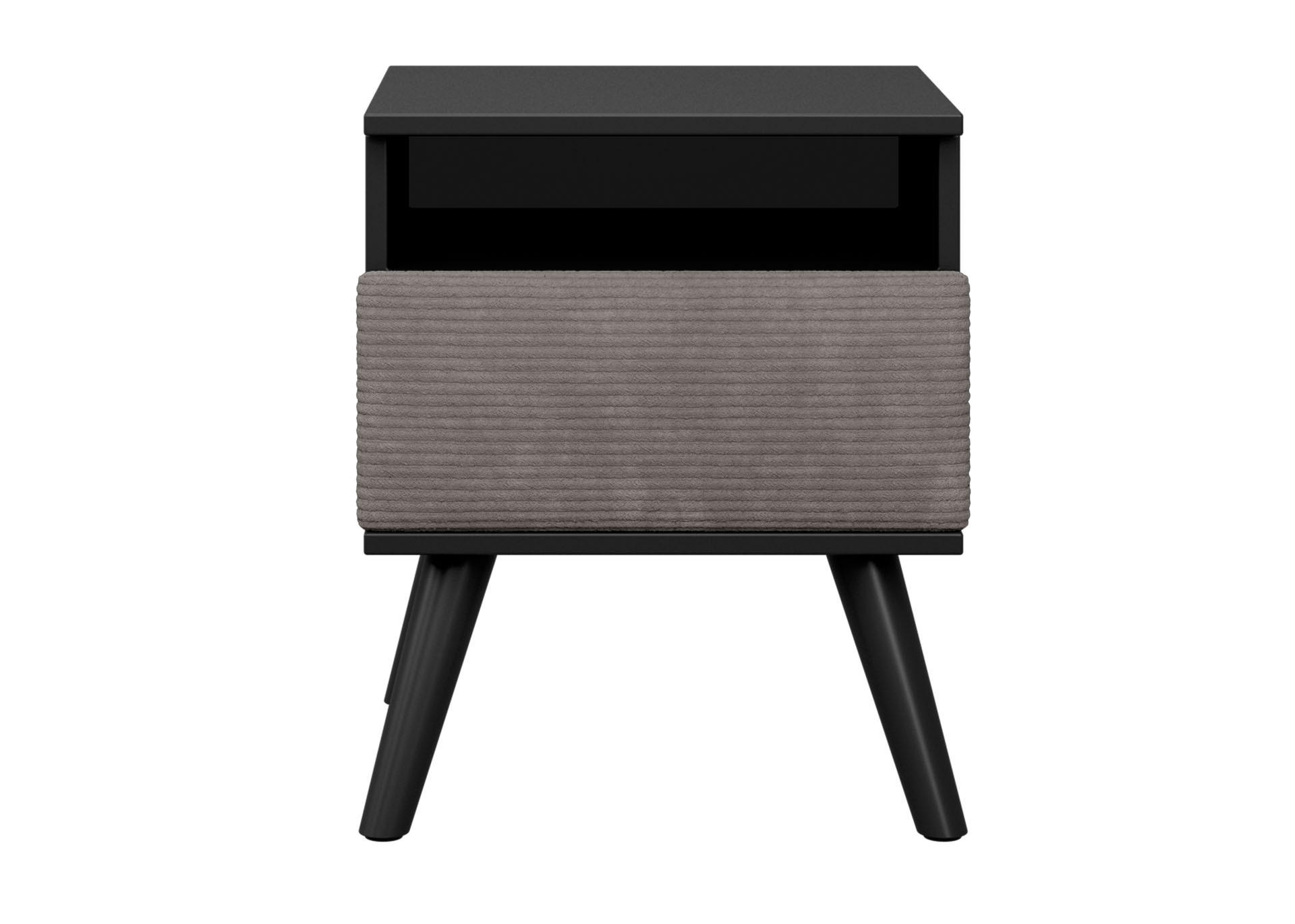 NACHTSCHRANK 46/44/59 cm Buche vollmassiv  - Schwarz/Grau, Trend, Holz/Textil (46/44/59cm) - Esposa