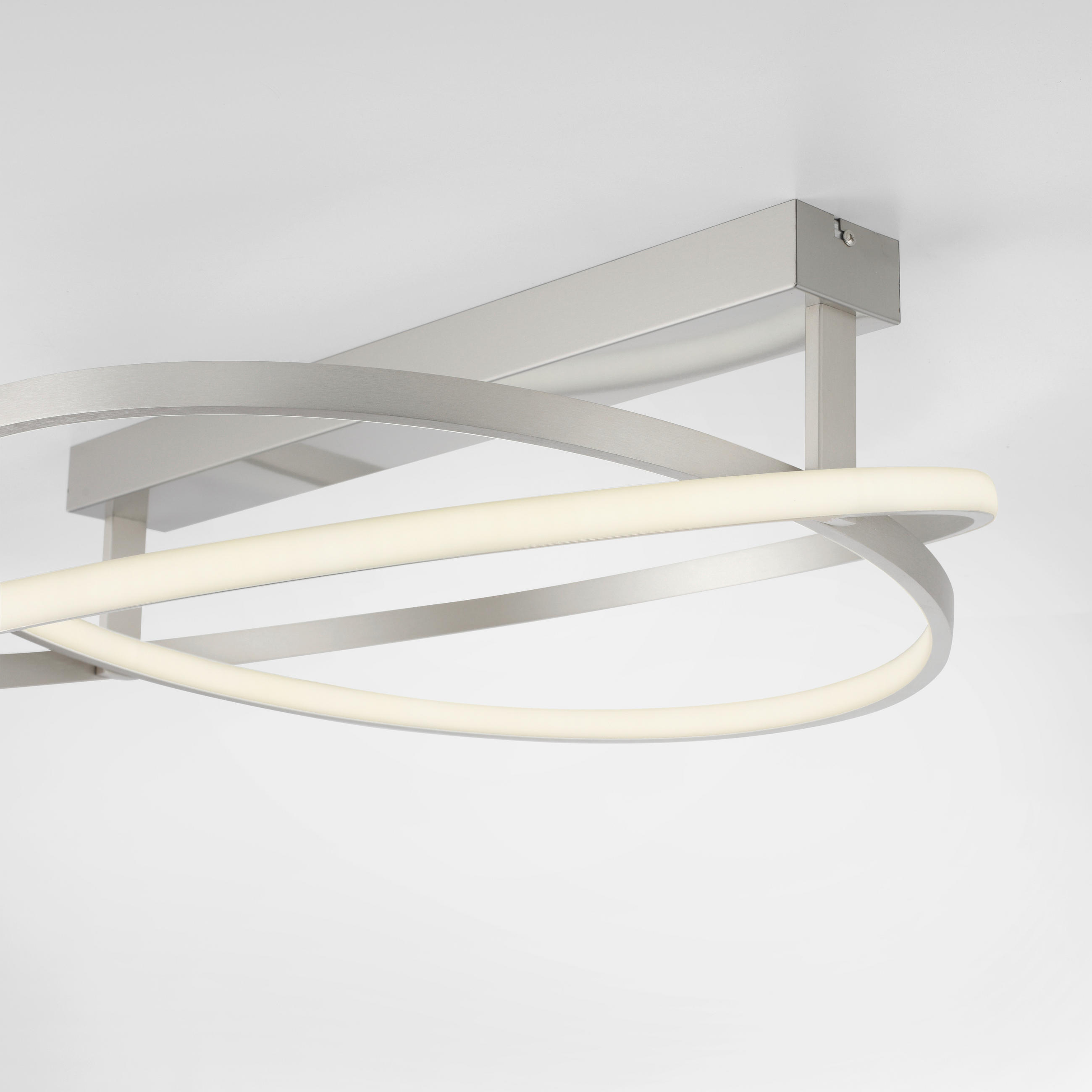 LED-DECKENLEUCHTE 59,5/59,5/25,5 cm    - Silberfarben, Design, Kunststoff/Metall (59,5/59,5/25,5cm)