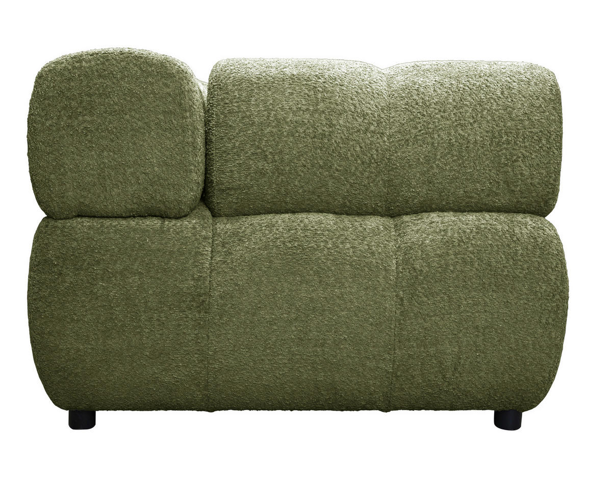 ECKSOFA ZAK Grün Bouclé  - Schwarz/Grün, Design, Kunststoff/Textil (280/186cm) - MID.YOU