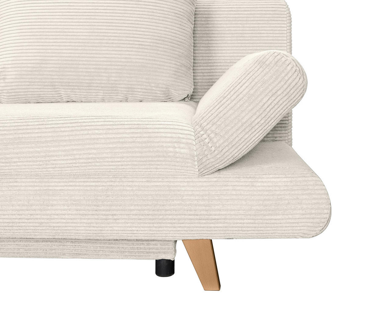 SCHLAFSOFA  mit Schlafen auf Sitzhöhe, haustierfreundlicher Bezug Cord Beige  - Beige/Buchefarben, KONVENTIONELL, Holz/Textil (200/75/85cm) - Carryhome