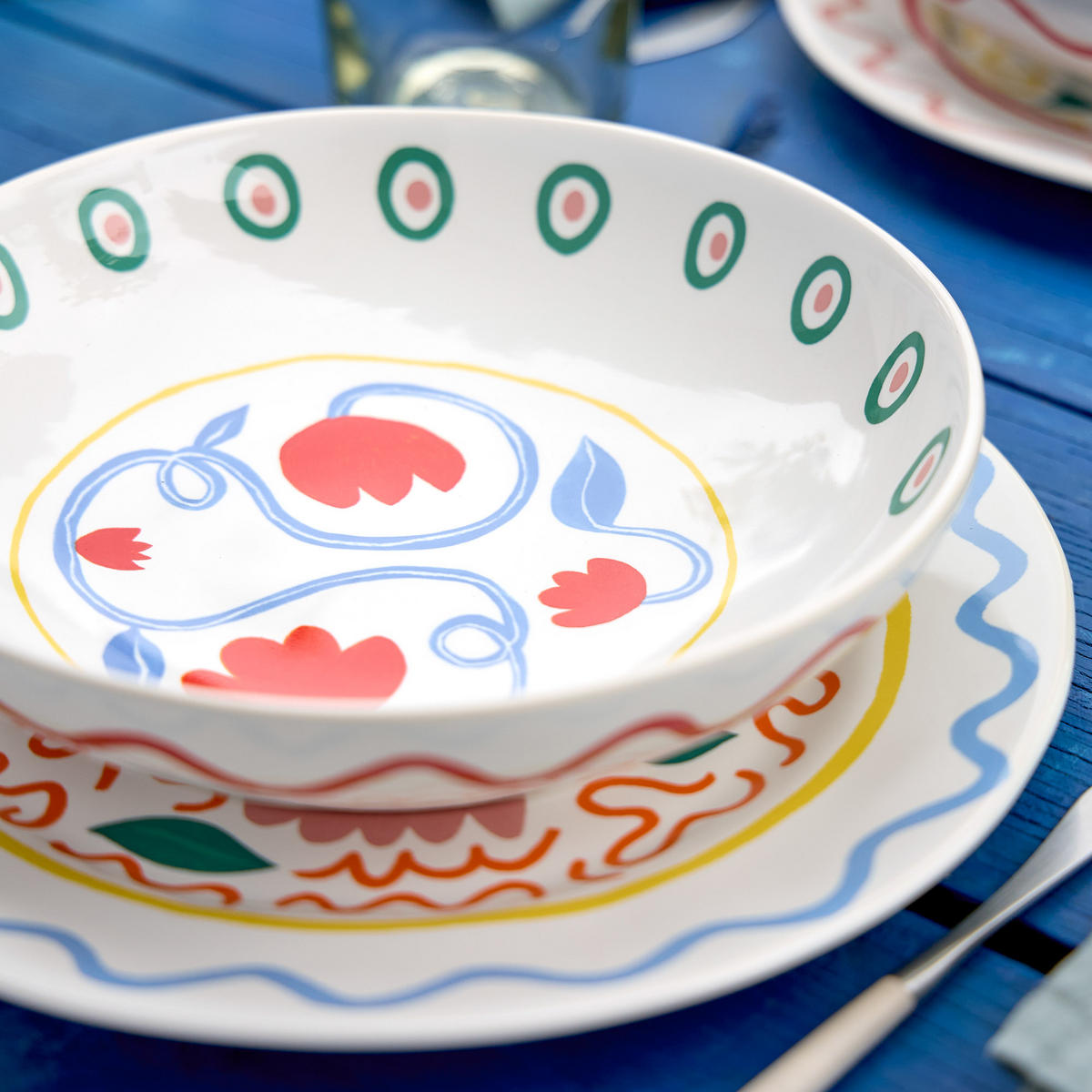 SUPPENTELLERSET Multicolor 6-teilig Feinsteinzeug SUMMER BLISS  - Multicolor, Basics, Keramik (23cm) - Costa Nova