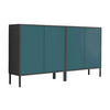 SIDEBOARD Mailand Set 2 + MF  in 158/86/33 cm  - Anthrazit/Petrol, MODERN, Holzwerkstoff/Metall (158/86/33cm) - MID.YOU