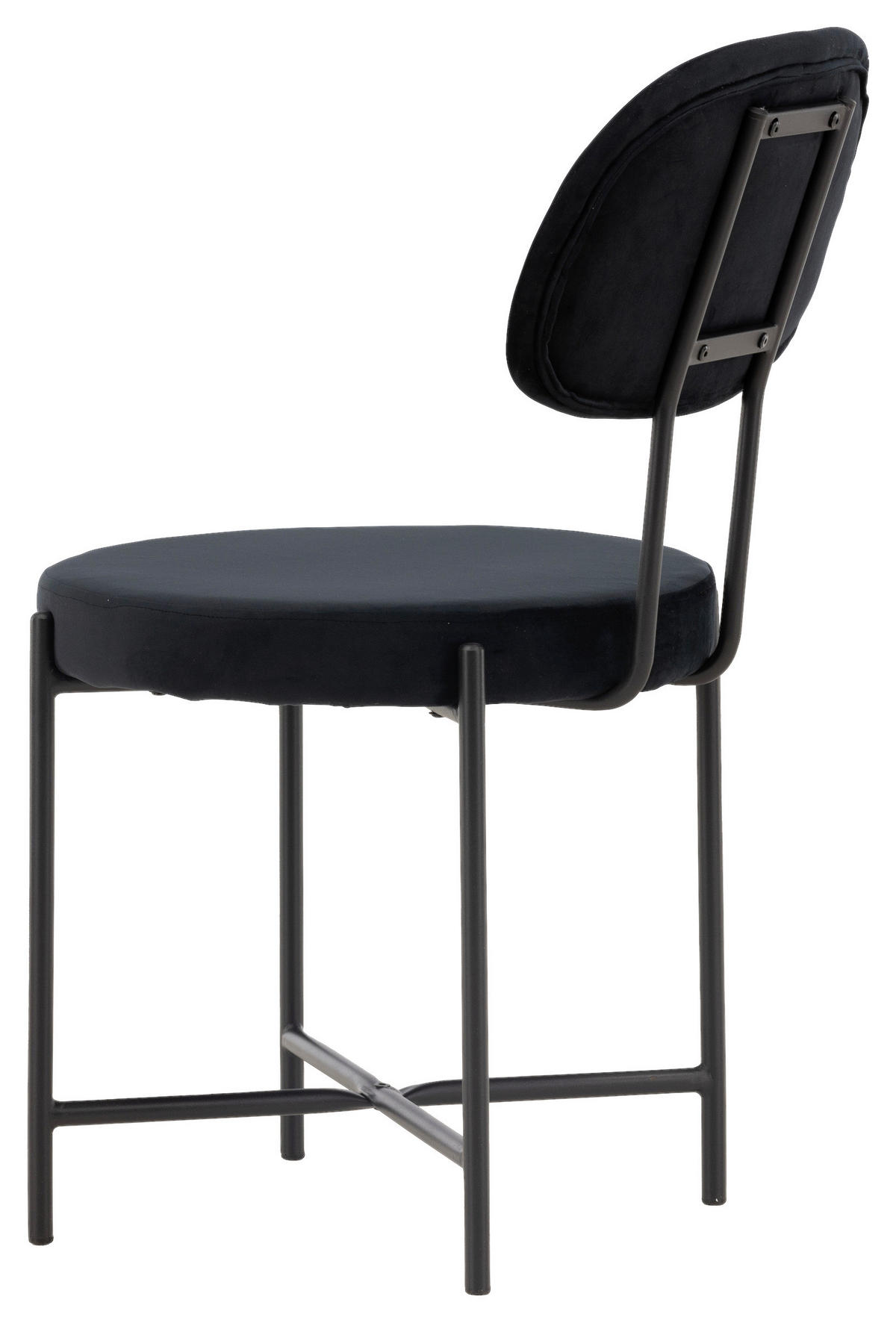 STUHL-SET  in Stahl Samt Metall, Textil  - Schwarz, Design, Textil/Metall (50/89/60cm) - Livetastic
