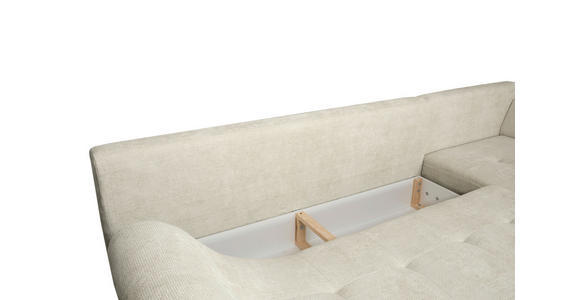 ECKSOFA Perlmutt Struktur - Perlmutt/Schwarz, KONVENTIONELL, Textil/Metall (274/194cm) - Carryhome
