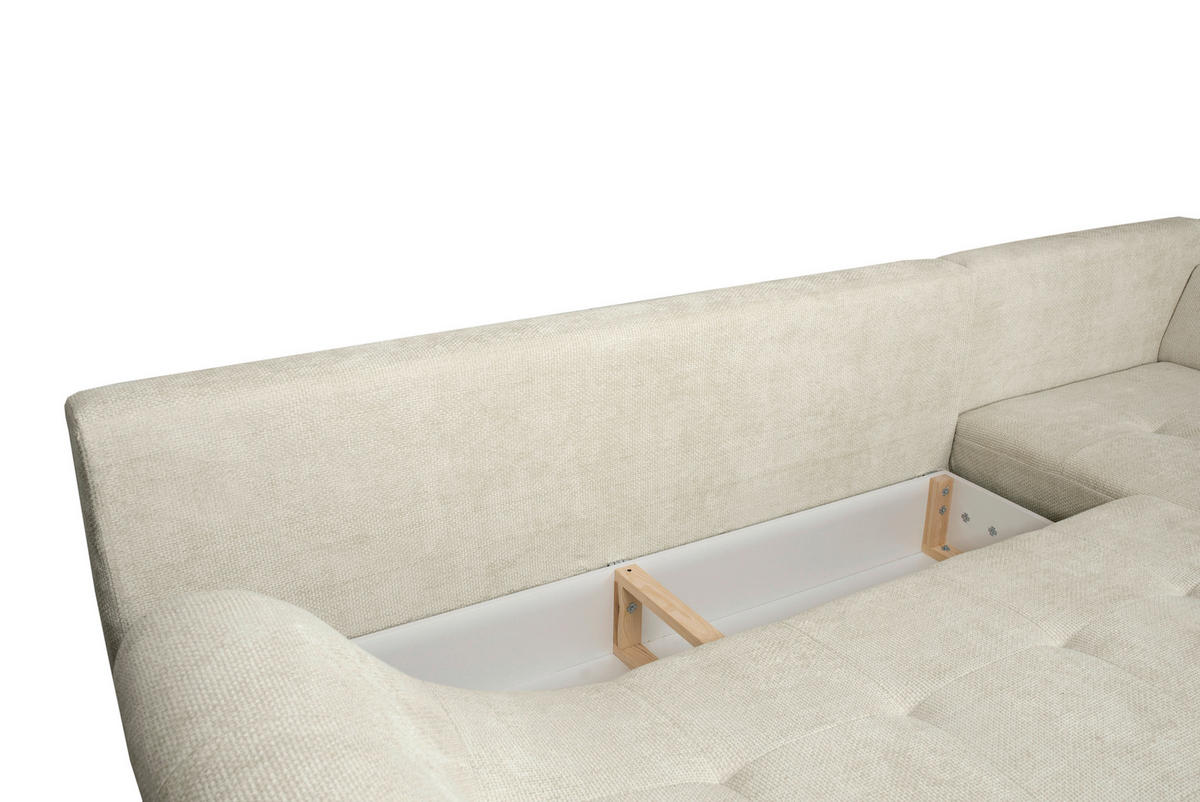 ECKSOFA Perlmutt Struktur  - Perlmutt/Schwarz, KONVENTIONELL, Textil/Metall (274/194cm) - Carryhome