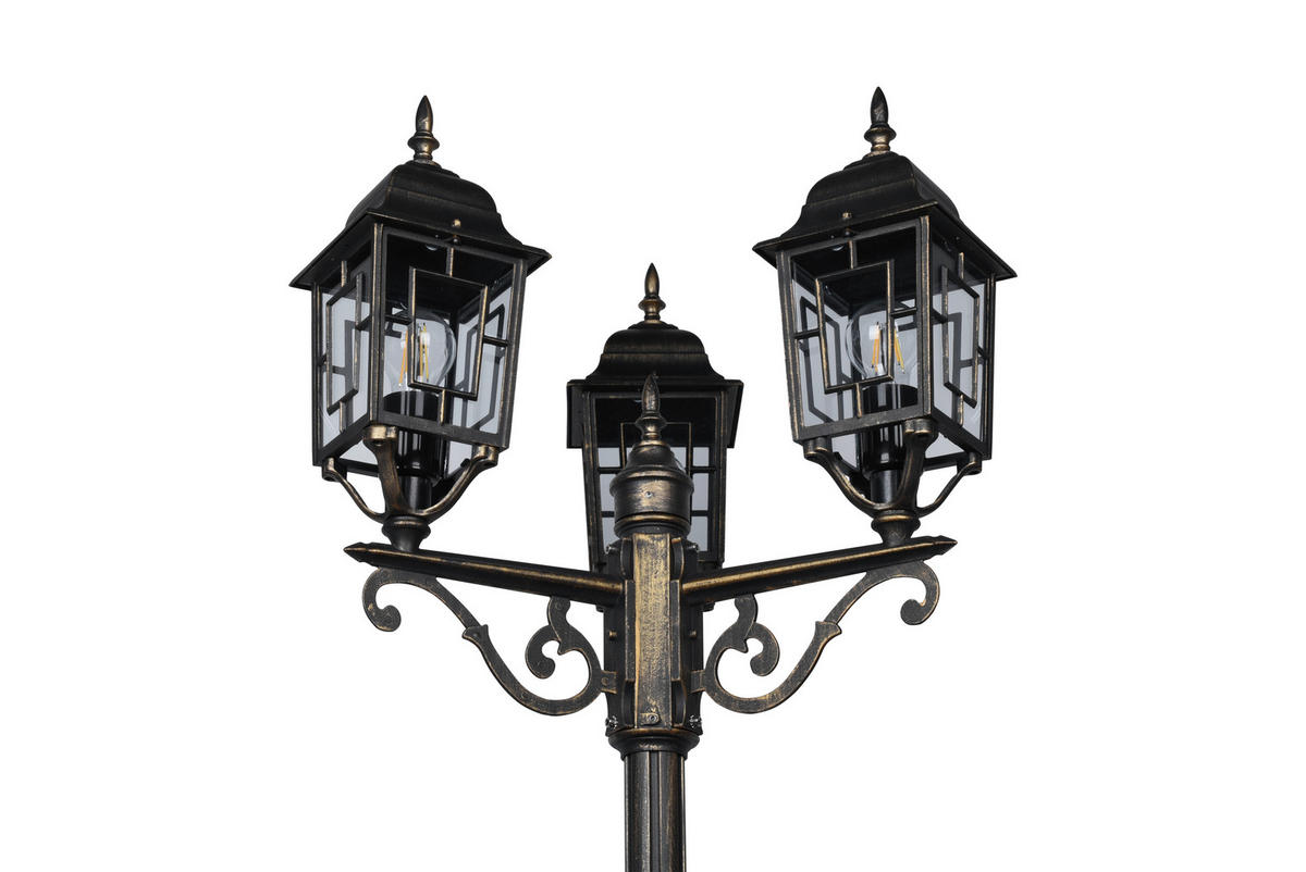 VÄGLAMPA - klar/rostfärgad, Klassisk, metall/glas (59/200cm)