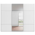 SCHWEBETÜRENSCHRANK 301/223/68 cm 3-türig Weiß  - Alufarben/Weiß, KONVENTIONELL, Glas/Holzwerkstoff (301/223/68cm) - Novel