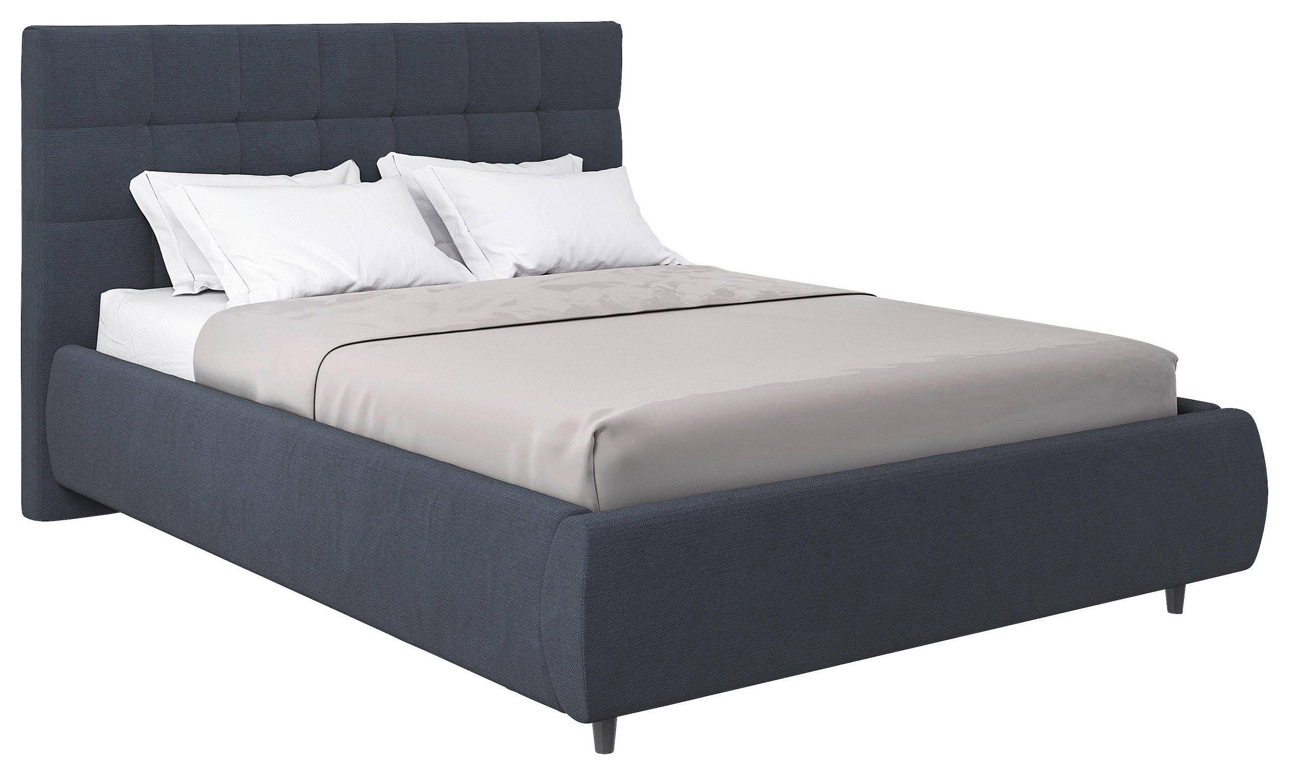 OBLAZINJENA POSTELJA 140 cm   x 200 cm  , tekstil antracit  - črna/barve breze, Konvencionalno, tekstil/les (140/200cm) - Carryhome