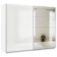 SCHWEBETÜRENSCHRANK  in Weiß  - Alufarben/Weiß, KONVENTIONELL, Glas/Holzwerkstoff (271/210/62cm) - Xora