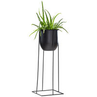 BLUMENTOPF   - Schwarz, Basics, Metall (19/50cm) - Ambia Home