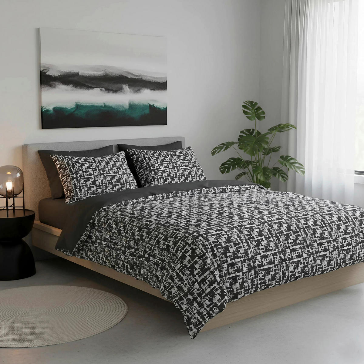 BETTWÄSCHE 155/220 cm  - Dunkelgrau, Basics, Textil (155/220cm)