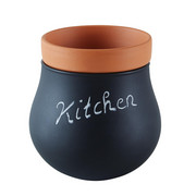 PFLANZTOPF - Terra cotta/Schwarz, KONVENTIONELL, Glas/Keramik (9,80/10,20/9,80cm) - Leonardo