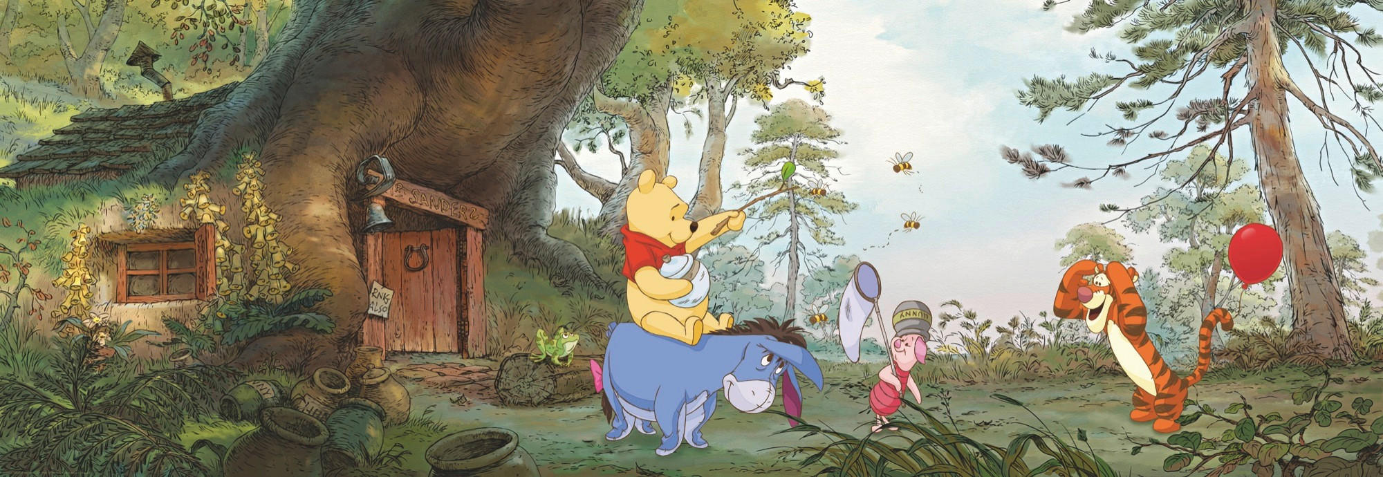 Disney Fototapete Pooh's House Mehrfarbig 368x127 cm