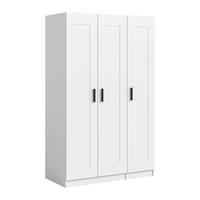 DREHTÜRENSCHRANK 120/195/56 cm,  in Weiß, 3 Tür(en)-türig  - Schwarz/Weiß, ROMANTIK / LANDHAUS, Holzwerkstoff/Kunststoff (120/195/56cm) - Livetastic