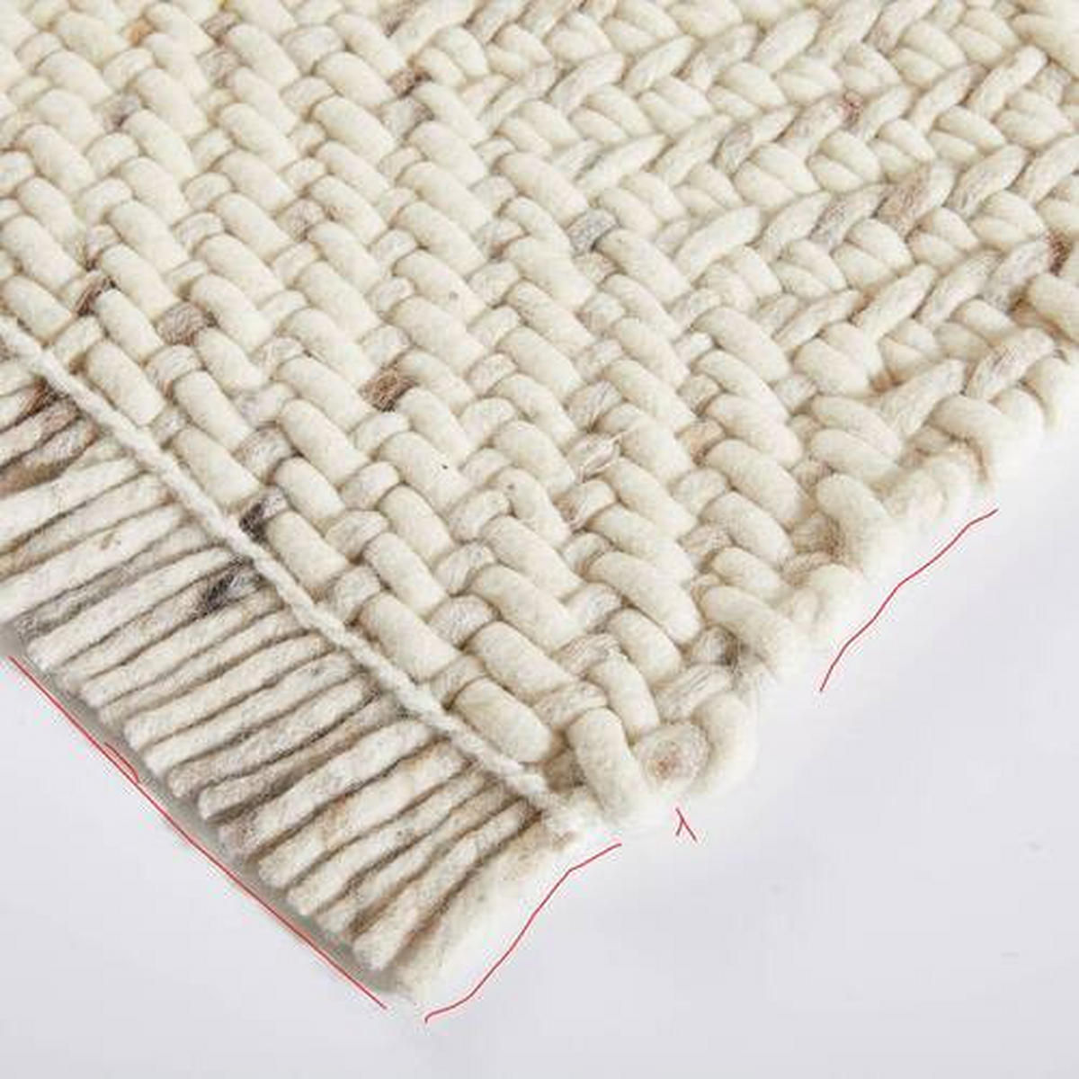 HANDWEBTEPPICH 200/290 cm Kärnten Weiß, Beige  - Beige/Weiß, Basics, Textil (200/290cm) - Linea Natura