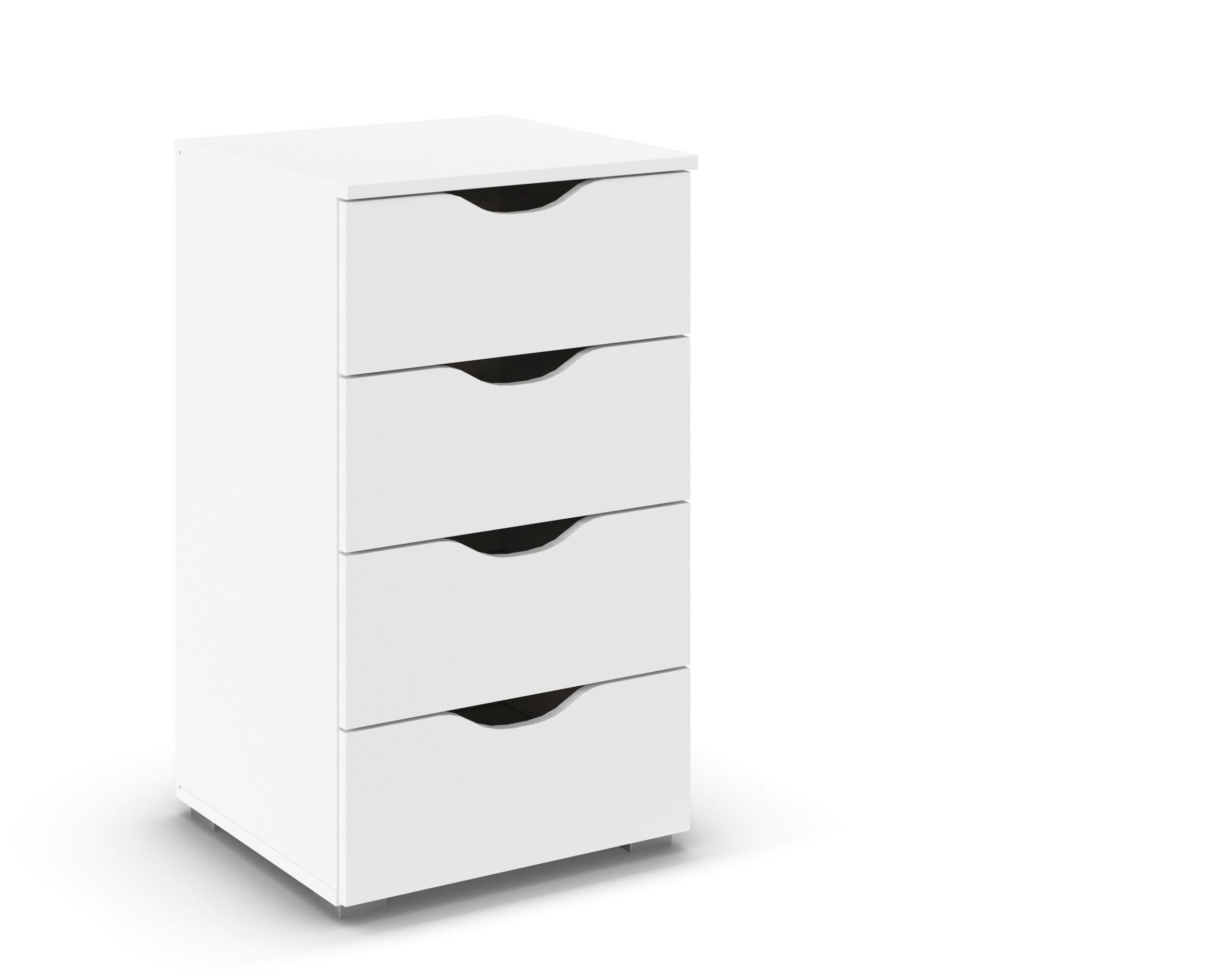 KOMMODE 47/81/42 cm  in Weiss  - Weiss/Silberfarben, Modern, Holzwerkstoff (47/81/42cm) - Boxxx