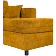 ECKSOFA Senfgelb Flachgewebe  - Senfgelb/Schwarz, KONVENTIONELL, Textil/Metall (252/162cm) - Carryhome