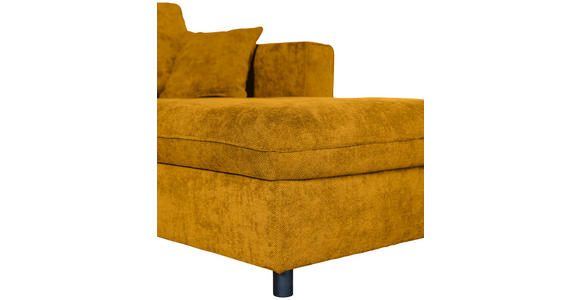 ECKSOFA Senfgelb Flachgewebe - Senfgelb/Schwarz, KONVENTIONELL, Textil/Metall (252/162cm) - Carryhome