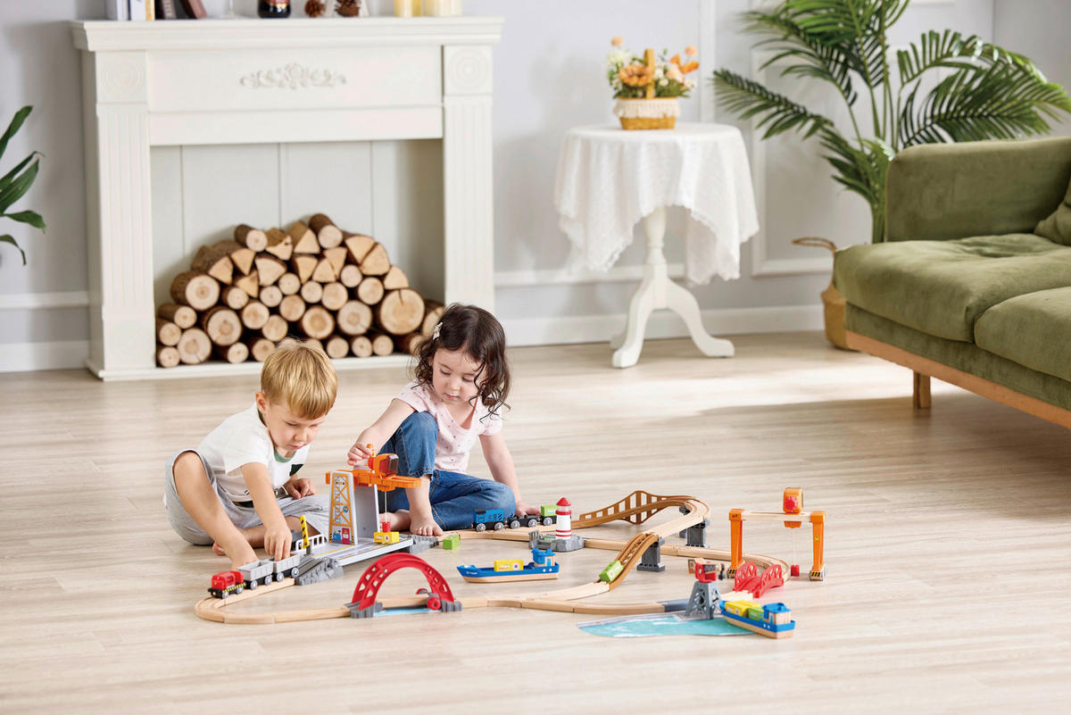 EISENBAHNZUBEHÖR - Naturfarben, Basics, Holz/Kunststoff (0,92kg) - Hape