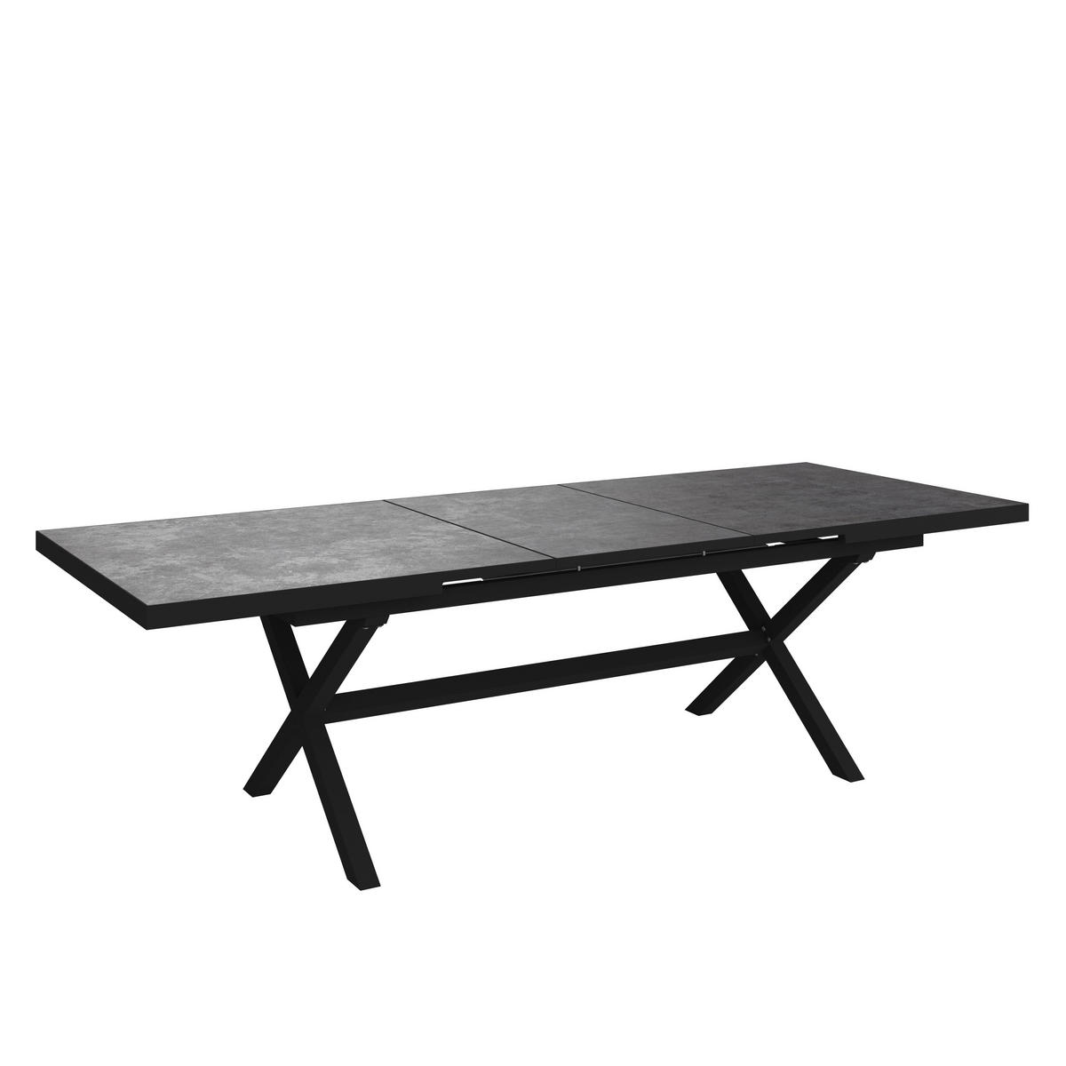 GARTENTISCH 200-260/100/76 cm  - Dunkelgrau/Anthrazit, Basics, Keramik/Metall (200-260/100/76cm) - Amatio