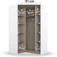 ECKSCHRANK 117/197/117 cm  - Weiß Hochglanz/Alufarben, Design, Holzwerkstoff/Kunststoff (117/197/117cm) - Carryhome