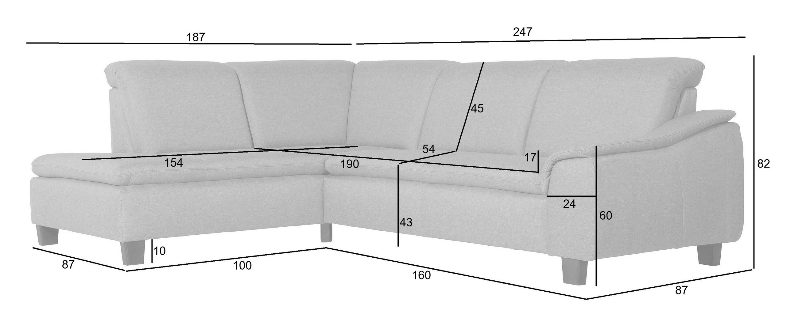 Thumbnail - Max Winzer Ecksofa, Sahara, Textil, 3-Sitzer, Ottomane links, L-Form, 247x187 cm, Goldenes M, Made in Germany, Wohnzimme...