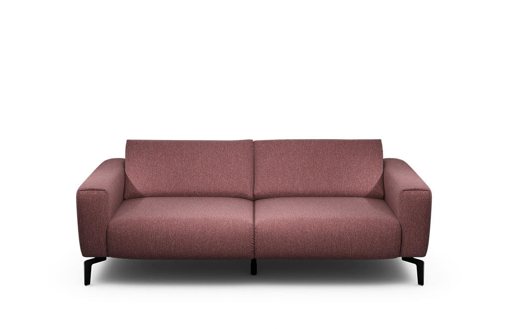 2,5-SITZER in Chenille Rot  - Rot/Schwarz, Design, Textil/Metall (220/86/86-94cm) - SENSOO