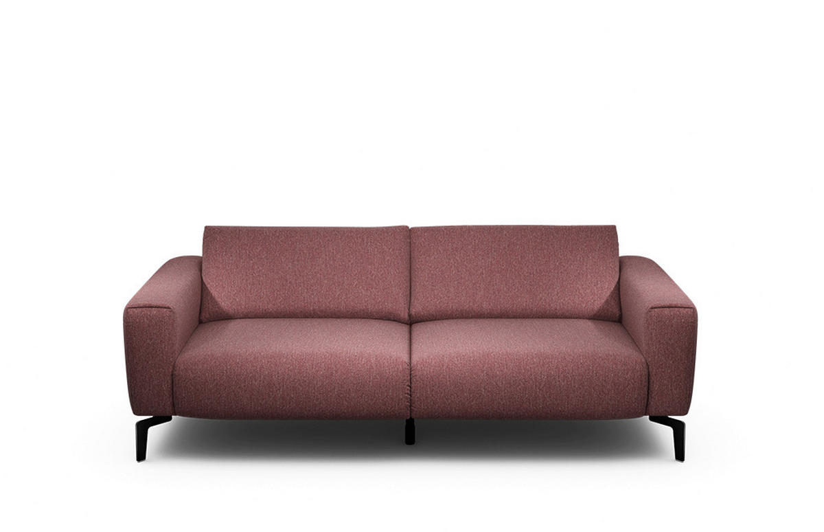 2,5-SITZER Chenille Rot  - Rot/Schwarz, Design, Textil/Metall (220/86/86-94cm) - SENSOO